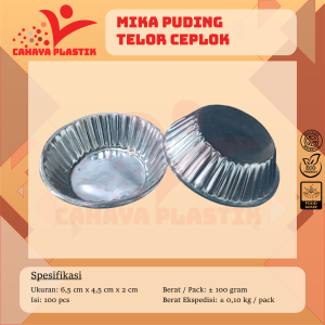 Mika Puding Telor Ceplok Isi 100pcs / Mika Cup Roti Besar / Sambel Saos / Isi 100pcs Sekali pakai