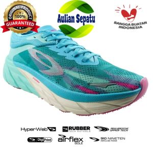 910 Nineten Sepatu running wanita FUUTO REVENGE TURQUOISE/PUTIH GADING/MAGENTA