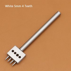 MINIFELE 262 1Pcs 2/4/6Teeth Leather Punching Tool 4/5/6/8mm Manual Hole Punch Tool Hole Spacing Drilling Round Punch Die Set