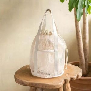 MLADEN Portable Mesh Storage Bag Drawstring Type Travel Wash Bag Net Bag Foldable Mesh Bags Travel