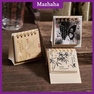 Mazhaha 2026 Mini Simple Calendar Small Desk Calendar Creative Calendar Planner Desktop Decoration Office Stationery