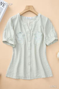 Áo kiểu thiết kế tôn dáng thoáng mát với chất liệu Tơ linen mềm nhẹ nhàng AN4L1056 Thương hiệu Thiều Hoa