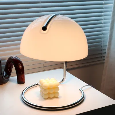HEIKESZ Bauhaus Glass Lamp Bedroom Bedside Metal Hallway Fire-Free Fragrance Lamp Bedside Ambience Light Internet Celebrity Nordic Complex Table Light Lamp Adjustable Portable Charger Table Lights for Room