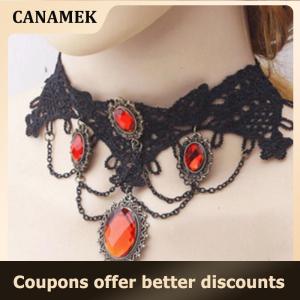 【 CANAMEK 】 StarryBaby🍼Gift💕 1pc Vintage Choker Necklace Gothic Jewelry Necklaces Pendants False Necklace