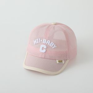 KSHU7 Korean Baby Baseball Cap Summer Letter C Children Peaked Hat Ins Mesh Sports Visot Cap Outdoor