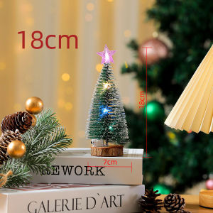 Illuminated Christmas Tree With Lights Adorned With White Snow And Pine PVC Christmas tree creative tabletop Christmas tree decoration gift