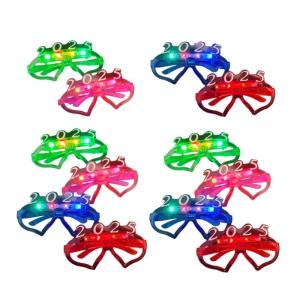 New Year 2025 Glasses Flashing Glasses Light Up Eyewear Party Props Decoration Carnivals Photo Booth Props Eyewear 12PCS