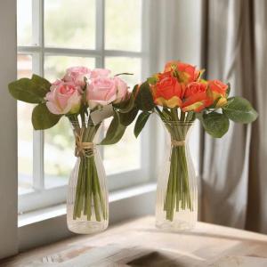 Christmas gift 【AYLMER】 Nordic Transparent Plastic Vase Flower Arrangement Container Creative Hydroponic Plant Flower Vases Home Living Room Desk Decor