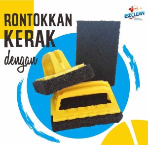 EZCLEAN PAD HITAM SIKAT KERAMIK PORSELEN KERAK KAMAR MANDI SIKAT LANTAI DINDING KLOSET WASTAFEL SCOURING PAD PREMIUM BLACK PAD
