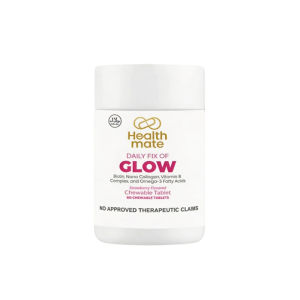 【BUY 1 FREE 1】Healthmate USA Imported GLOW 60 Chewable Tablets - Biotin Nano Collagen Vitamin B Complex Omega-3 Strawberry Flavor - Daily Beauty & Wellness Supplement