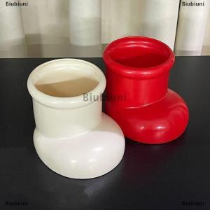 [COD] Biubiuni Red Boots Christmas Decor Pen Holder Multi-Functional Desk Organizer Makeup Brush Holder Desktop Office Art Supplies Storage