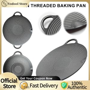 11.8 Inch Non Stick Cast Iron Grill Pan for Outdoor Camping and Barbecue Cooking