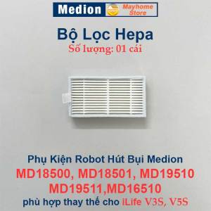 Phụ kiện robot hút bụi Medion MD18500 MD18501 MD19510 MD19511MD16510 / iLife V3S V5S. Khăn Lau Lọc Bụi Chổi Cạnh///