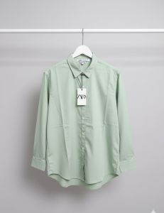 Kemeja Pria Zara Lengan Panjang Polos – Desain Elegan Bahan Katun Premium Gaya Formal & Casual