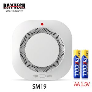DAYTECH Wireless Smoke Detector Photoelectric Sensitive Sensor  Fire Detector Fire Alarm Fire Protection Come With 9V Battery SM20