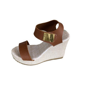 Plus Size Wedge Heel WomenS Sandals Summer New Fashion Peep-Toe Thick-Soled Platform Roman Sandals
