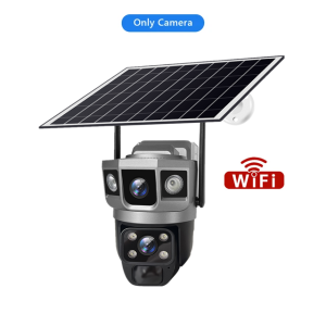 V380 Solar WIFI IP Camera CCTV 12MP Two Lens Three Screen Auto Tracking Outdoor 4K Security Surveillance PTZ Camera
