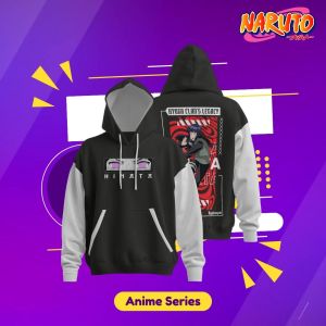 Hoodie Jumper HSCLO Hinata Hyuga Byakugan Anime Manga Naruto Pullover Sweatshirt Bahan Fleece Ukuran Jumbo Big Size XS S M L XL XXL 3XL 4XL 5XL