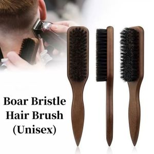 KEYOOL Smooth Boar Bristle Hair Brush Backcombing Wooden Handle Back Hair Brush Professional Durable Barber Styling Bristle Brush For Thick/Fine Hair