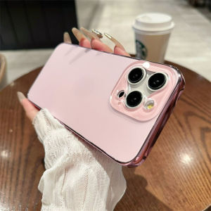 เคสโทรศัพท์แบบฝังสีแข็งแกร่งหรูหราเคสโทรศัพท์ติดฉลากสว่างสำหรับ iPhone 15 Pro Max 14 13 12 11 Pro Max 15 14 Plus และป้องกันการตก