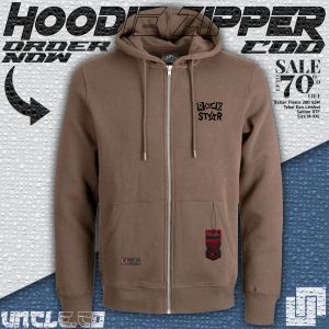 UN-Clothing - Jaket Hoodie Zipper Resleting Sweater Baru Tebal Warna Abu Tua Size M L XL XXL Bisa COD