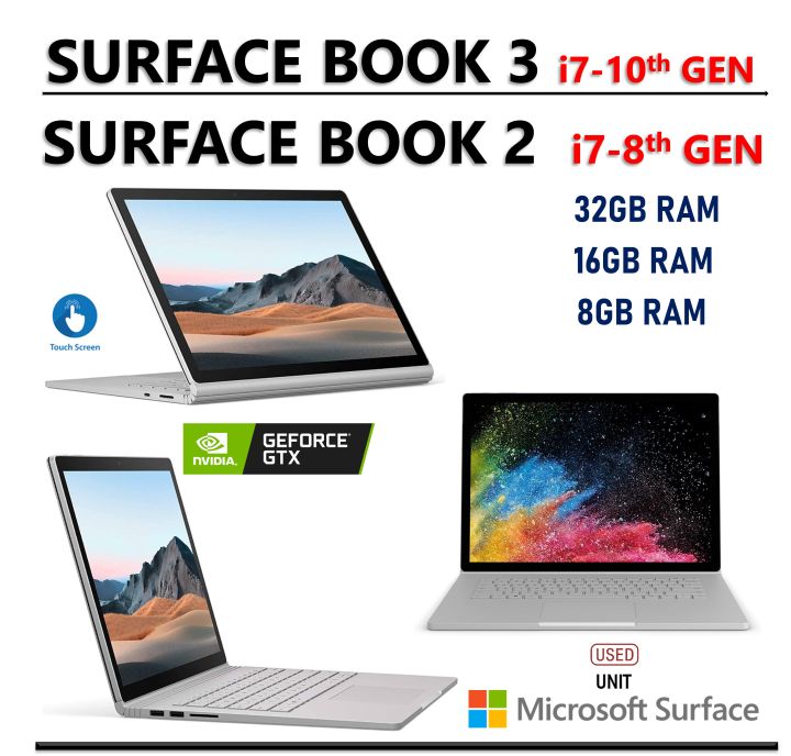 Microsoft Surface Book 3, 2 CORE i7 NVIDIA GEFORCE GTX GRAPHICS ...