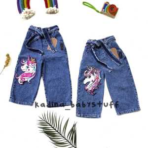 (cod) CELANA JEANS ANAK SNOW BLUE / KULOT JEANS ANAK/ CELANA KULOT JEANS SNOW MICKY MOUSE UNICORN LED / CELANA ANAK PEREMPUAN