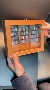 Miniature Bookshelf Decoration Relief Anxiety Bookshelf with 200 Book Miniature Wooden Bookshelf Ornament Stress Reliever Shake Away Your Anxiety Gift