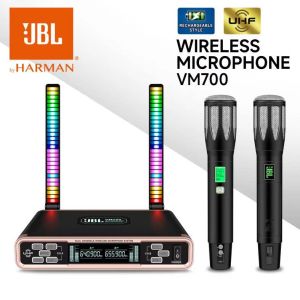 Newest JBL Harman VM700 Chargerable UHF Bluetooth Wireless Microphone With LED breathing light For Professional KTV entertainmentStage performancefamily entertainment K song