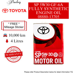 【💯ORIGINAL】TOYOTA ENGINE OIL (0W20)(5W30)(5W40)(10W40) API SN SP SN/CF/ ILSAC GF-5 GF-6A/ FULLY SEMI SYNTHETIC (4L)