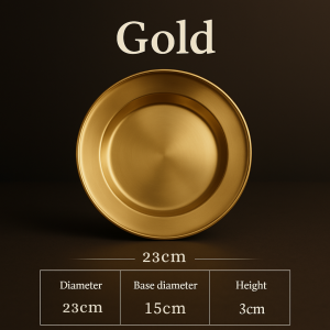 Piring Stainless Steel Anti Karat Desain Minimalis Elegan untuk Sajian Makanan dan Dekorasi Meja