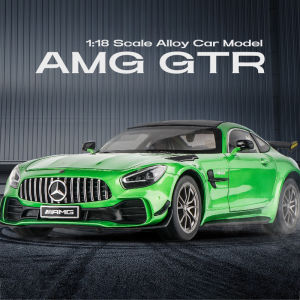 【RUM】1:18 Scale Benz AMG GTR Alloy Car Model Light & Sound Effect Diecast Car Toys for Boys Birthday Gift Kids Toys Car Collection