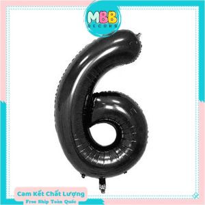 CỠ ĐẠI - Bóng số tuổi màu đen Trang Trí sinh nhật thôi nôi happby birthday đẹp cho bé trai bé gái cỡ lớn 70cm (CÓ TẶNG KÈM ỐNG HÚT THỔI)