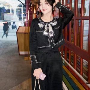 Suit 2022 Autumn New Style Classy Short Top High Waist Wide Leg Pants Two-Piece