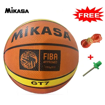 MIKASA GT7 Basketball Ball Size 7 Rubber material Indoor Outdoor Basketball LQ-26 Free Netbag pin