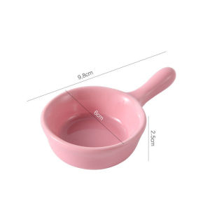 DAFIFY Small Ceramic Sauce Dip Mini Porcelain Divided Serving Dishes handle Dishe 9*6*2.5cm