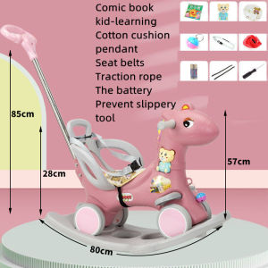 Rocking Horse Rocking Pony Mainan Kuda Goyang Childrens Trojan dual-purpose baby rocking horse children toy car seal rocking horse walk 1 to 3 years old car