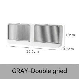 ReTouch Bathroom Wall Organizer Box Self Adhesive with Hooks Waterproof Vanity Storage Canister BR014