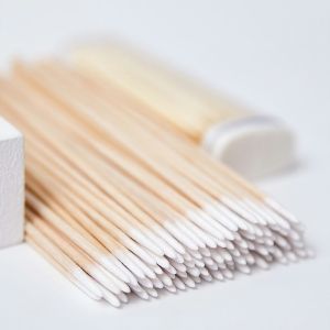 Tăm Bông Cán Gỗ 1 Đầu Nhọn( Gói 100c) dùng trong phun xăm Nail nối mi-HAUSE