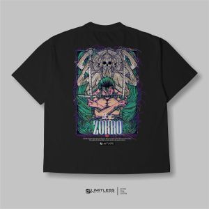 Kaos Anime Oversize Boxy Cut Cowok Jejepangan Tshirt Distro Cowok Casual Style - Zorro Sword