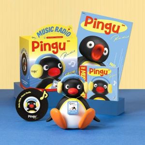 MARtube Pingu Moving Head Wireless Bluetooth Speaker MG25-13 Big Baby Speaker Desktop Toy Cartoon Ornament Desk Decor doll model Decoration Portable outdoor camping Audio Birthday Gift Sound Quality Stereo subwoofer