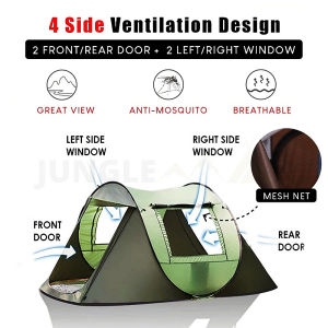 SoLoMan Waterproof Automatic 3-4/5-8 Person Tent Outdoor Waterproof Camping Two Doors Double Layer Tent for Camping Waterproof 4 to 5 Person Tent Outdoor Waterproof Camping Instant Sunscreen Waterproof Tent For Camping Waterproof Outdoor Camping Tent