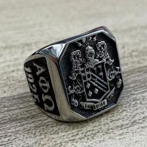 APO Stainless Steel Ring for Men Square Fashion Ring Gift Size 7-13