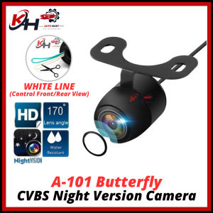 A-101 Car Butterfly Reverse Camera 170° Degree Wide Angle Water Proof HD Night Vision Front Rear View CVBS Audio Player