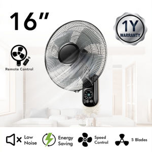Wall fan 16 inch wall mounted home restaurant remote control mute pure copper motor fan 风扇 kipas dinding