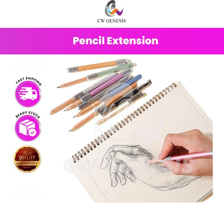 Pencil Extender Pencil Extension Stationary Pencil Holder Pemegang ...