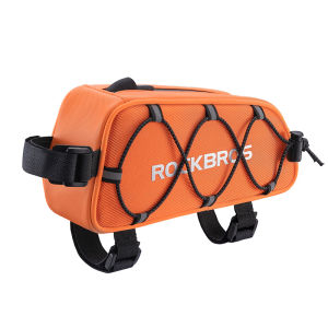 ROCKBROS Bike Front Tube Bag Polyester Adjustable Reflective 0.9L Capacity HandBag Road Bike MTB Bike Accessories