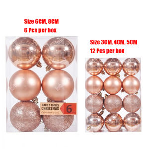 Christmas Tree Ornaments 12 Pcs 3-8CM Shiny Glitter Balls Pendant Hanging Decorations Holiday Xmas