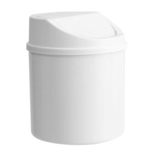 Desktop Waste Bin With Swing Cover Mini Trash Can Plastic Dustbin Garbage Container For Bedroom Living Room Home Office
