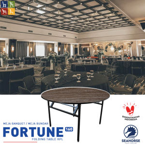 Seahorse Fortune 180 Meja Lipat | Meja Bulat - Multiplek HPL